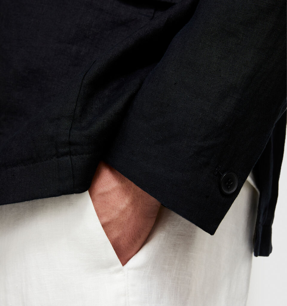 100% linen blazer - men's blazers - Black | Sisley image number 5